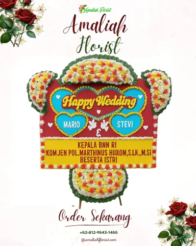 Karangan Papan Bunga Pernikahan di Manikliyu